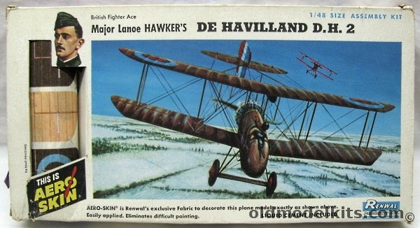 Renwal 1/48 Major Lanoe Hawker's De Havilland DH-2 (DH.2) with Aeroskin, 281-149 plastic model kit